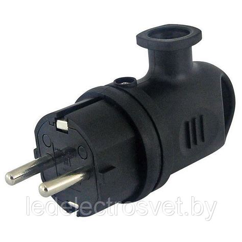 Вилка угловая с ушком каучук 2Р+РЕ 16А 250В IP44: продажа, цена в ...