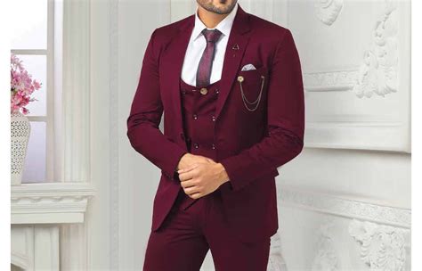 Maroon Men Suits Three Piece Suits Men Suits Engagement Etsy