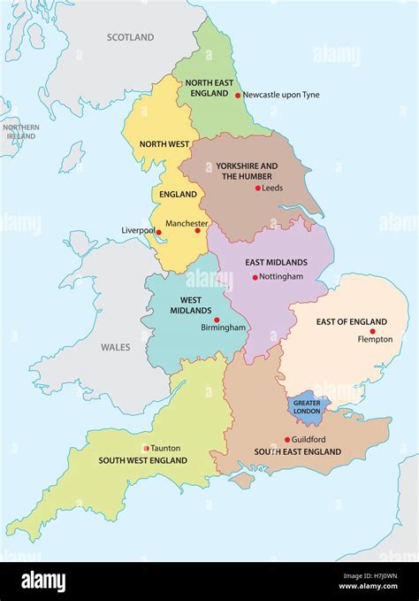 9 Regions Of England Map - Map