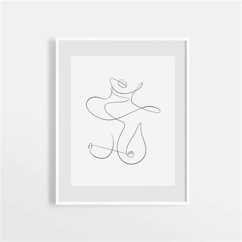 Abstract Nude Sketch Print Naked Woman Illustration Etsy