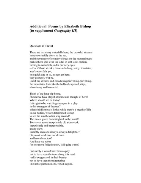 Poems by Elizabeth Bishop