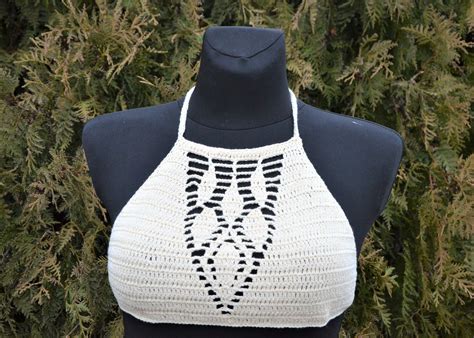 Boho Bikini Top Summer Bikini Crochet Halter Top Beachwear Etsy