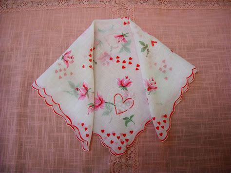 Vintage Valentines Day Handkerchief Etsy Vintage Valentines Valentines Etsy