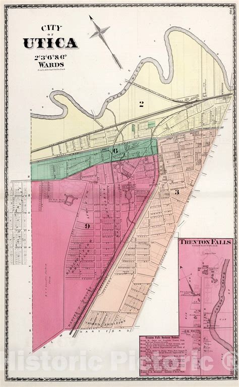 Historic Map Utica 2d 3d 6th And 9th Wards Trenton Falls New