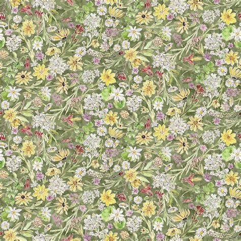 Quilt Minnesota 2023 Digital Wildflowers Dark Olive Y3835 25