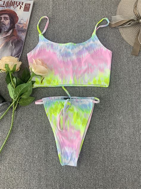 Sports Bikini Bathing Suit Designer Print Tie Dye Bikini Set For Woman China Bikini And