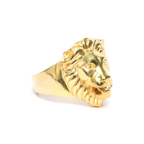 Poised Loyal Lion Ring // Gold (9) - Be.Bajrang - Touch of Modern