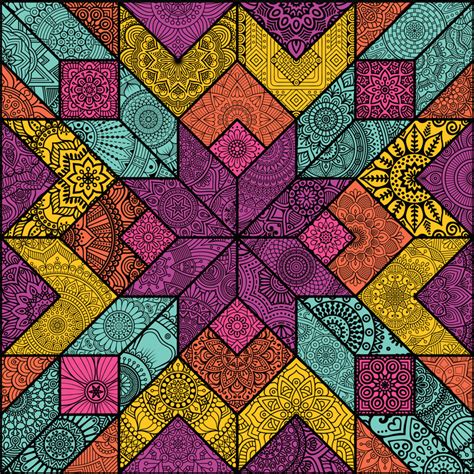 Пейсли Мозаика оконная наклейка - TenStickers