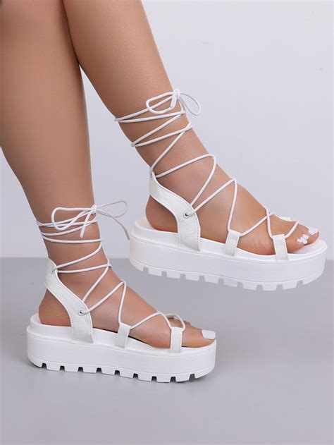 Sandalias Cu A De Pierna Con Cord N Con Dise O Tira Lace Up Sandals