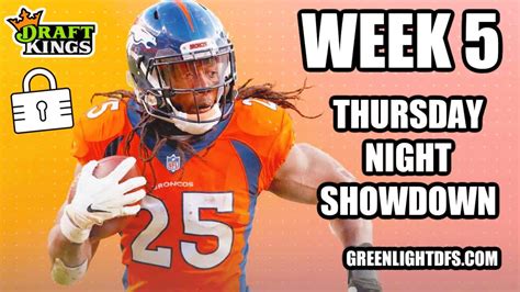 Week Nfl Draftkings Picks Thursday Night Showdown Ind Den Youtube