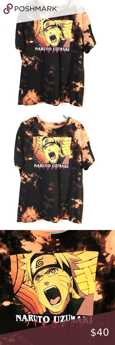 Naruto Japan Anime Black Tee Shirt Tie Dye XL Tie Dye T Shirts Tee