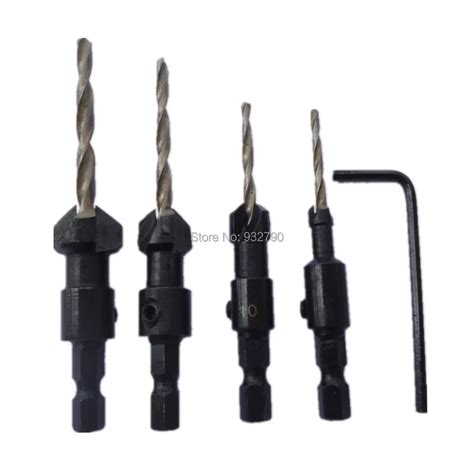 Buy 5pcs Tapered Drill Countersink Bit Wood Pilot Hole