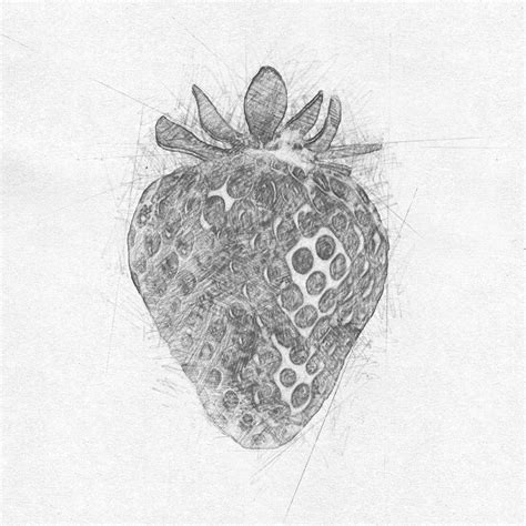 Pencil Sketch Of A Strawberry