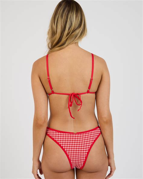 Shop Topanga Tiggy Triangle Bikini Top In Red White Fast Shipping Easy Returns City Beach
