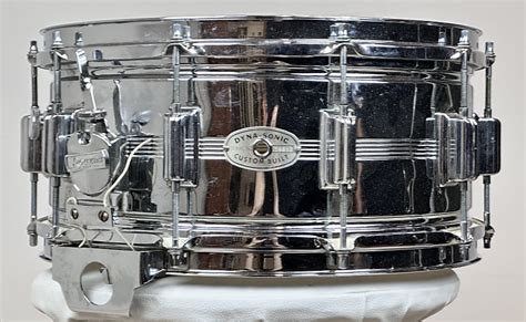 Rogers 65x14 60s Dynasonic Snare Drum Chrome Over Brass Reverb