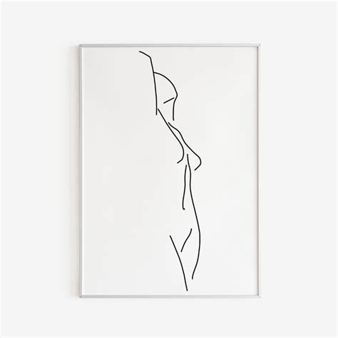 Female Nude Line Art Minimal Line Drawing Woman Minimalist Printable Art Minimalist Wall Art