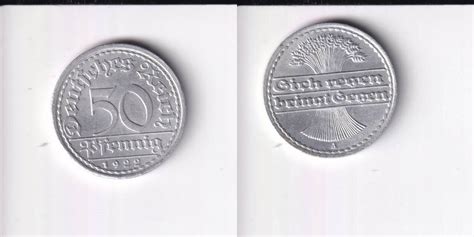 Deutsches Reich Weimarer Republik 50 Pfennig 1922 A AU Alu MA Shops