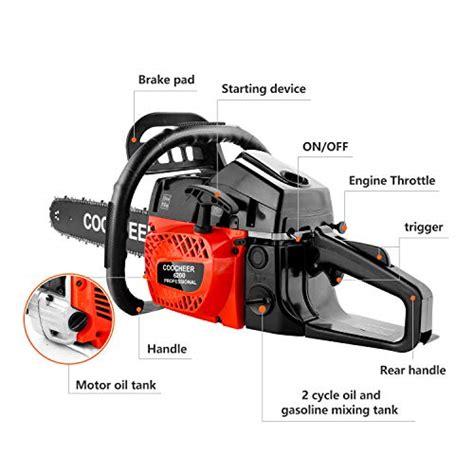 Coocheer Cc Gas Powered Chainsaw Full Crank Cycle Gas Powered