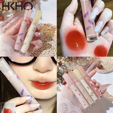 HKHO First Kiss Mirror Water Light Lip Glaze Toot Lip Moisturizing Lipstick Nude Color Lip Tint