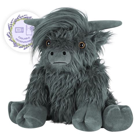 SuzziPals Heatable & Coolable Highland Cow Stuffed Animal, Microwavable