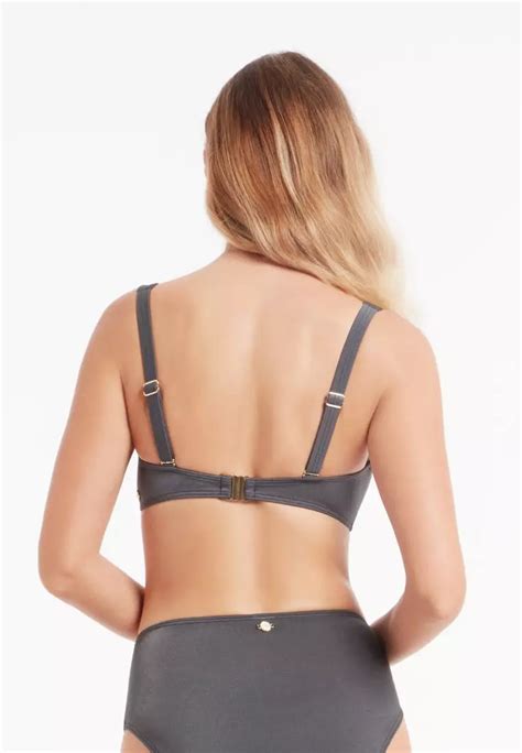 Buy Sunseeker Riviera Infinity Plus Cup Pleated Square Neck Bikini Top Online Zalora