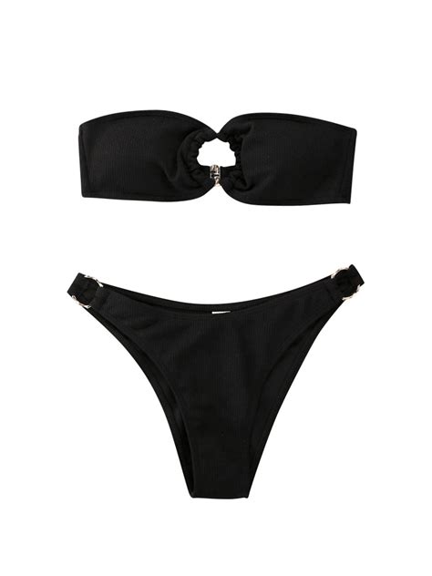 Qiylii Sexy Women Bikini Set Swimwear Strapless Solid Push Up Padded Bikini Low Wasit Brazilian
