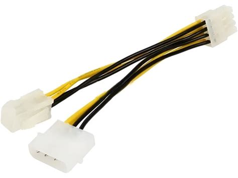 Переходник для питания процессора 4 pin и molex - 8 pin - купить с ...