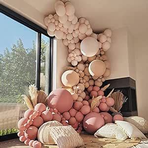 Amazon Sugoiti Kit De Arco De Guirnalda De Globos Con Tem Tica Retro Color Rosa Nude