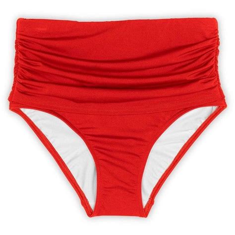 Lands End Women S Ruched High Waist Bikini Bottoms Cop Liked On Polyvore Featuring