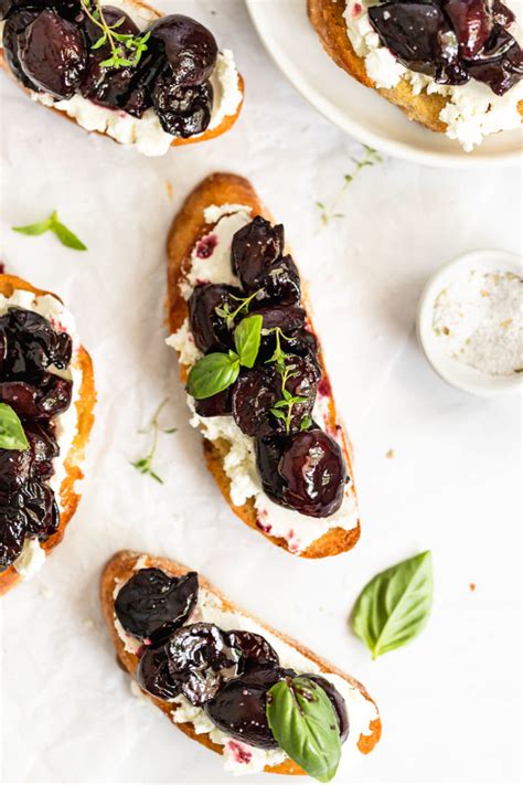 Roasted Cherry And Goat Cheese Crostini Fork In The Kitchen