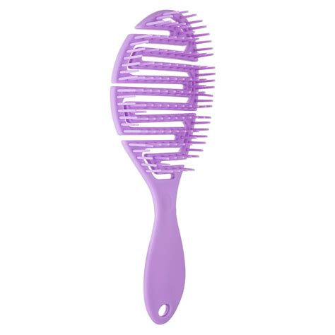 Wide Curved Vented Hair Brush Detangle With Nylon Bristles Best For