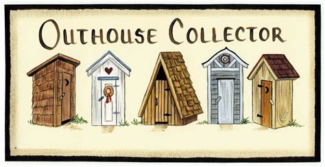 Rustic Outhouse Collector Bathroom Sign