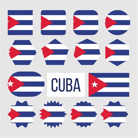 Cuba National Flag Collection Figure Set Vector 17392413 Vector Art At Vecteezy