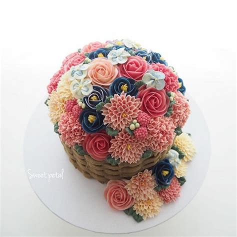 Spring Colourful Buttercream Flower Cakes Kek Dekorasyonu Pasta Kek