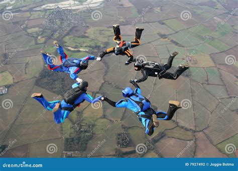 Five Skydivers Stock Photo Image Of Skydiver Skydiving 7927492