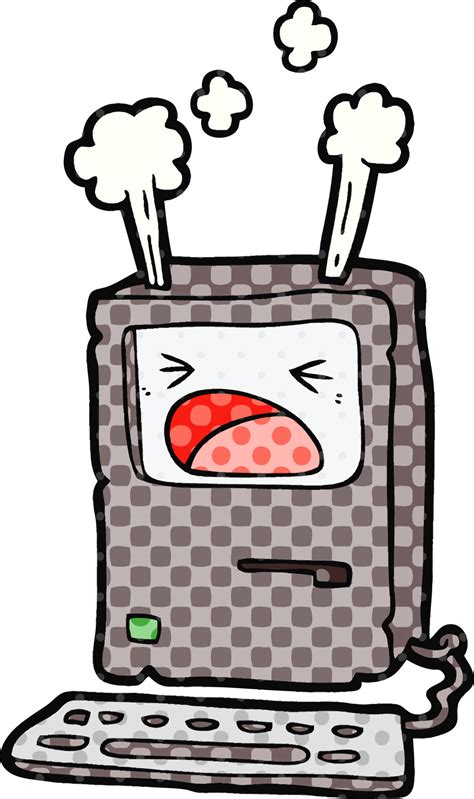 Cartoon Overheating Computer 12403015 Vector Art At Vecteezy