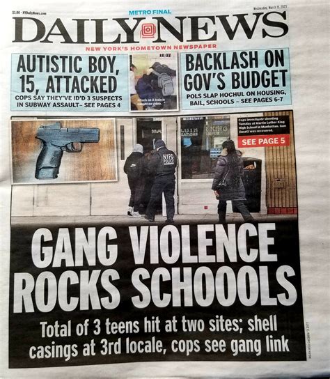 NEW YORK DAILY NEWS NEWSPAPER GANG VIOLENCE / IN THE RIGHT NEIGHBORHOOD