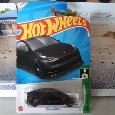 Hot Wheels Tesla Model Y Hw Green Speed Shopee Brasil