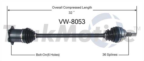 Vw Cv Axle Shaft Front Passenger Side Aftermarket Vw Surtrack