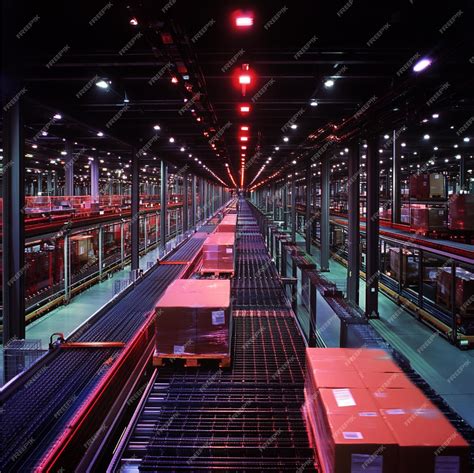 A logistics center with automated sorting and packaging systems