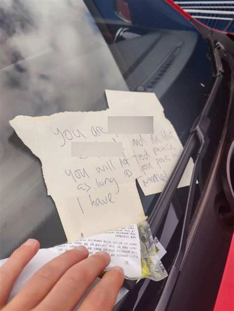 Fuming man glues expletive-filled note to car after driver blocks his