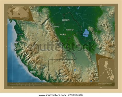 sultan kudarat province philippines colored elevation stock