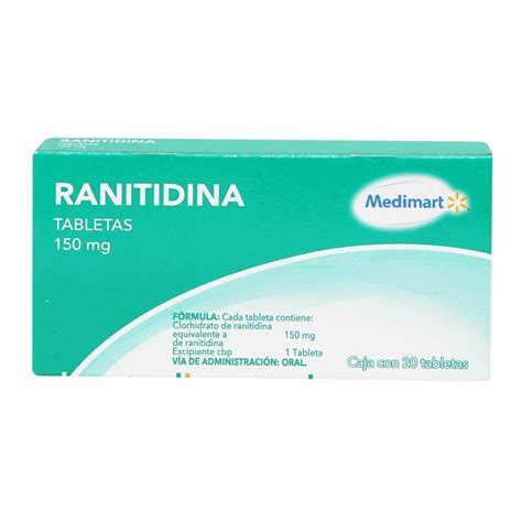 RANITIDINA 150 MG Ranitidina 150 Mg Con 20 Tabletas A Precio De Socio