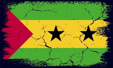 Premium Vector Flat Design Grunge Sao Tome And Principe Flag Background