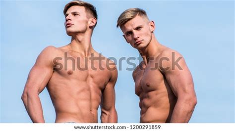 Men Muscular Chest Naked Torso Stand Stock Photo 1200291859 Shutterstock