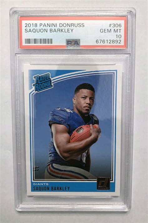 Saquon Barkley Rated Rookie Panini Donruss RC 2018 Graded PSA 10 GEM