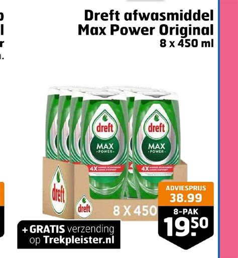 Dreft Afwasmiddel Max Power Original X Ml Aanbieding Bij Trekpleister