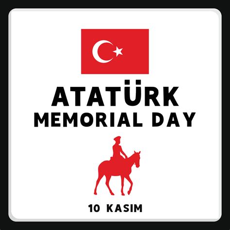 Ataturk Memorial Day Kasim Banner Vector Illustration