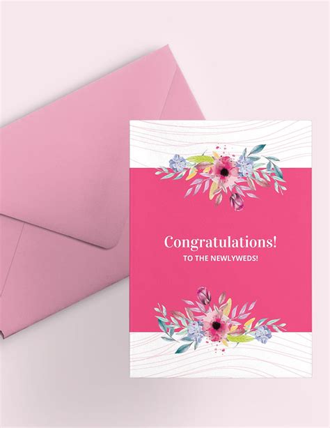 Wedding Congratulations Greeting Card Template In Illustrator