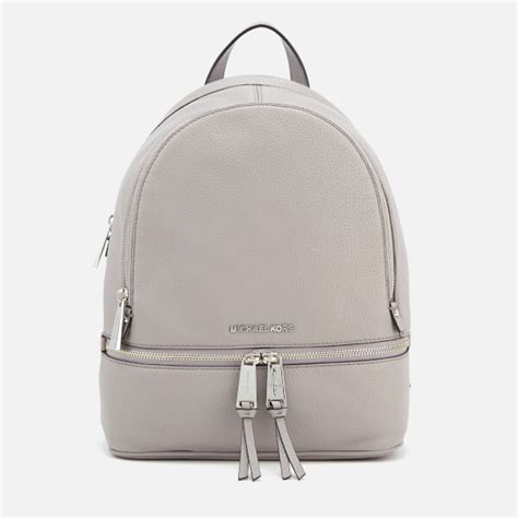 Michael Michael Kors Womens Rhea Zip Medium Backpack Pearl Grey